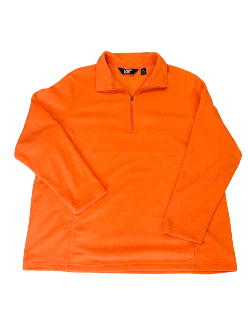 Lands’  End  Women’s  2X  Bright  Orange  Half‑Zip
  Fleece  Pullover  Casual